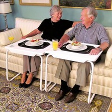 Folding Table Buddy Tv Dinner Portable Adjustable Desk Laptop Bed Serving Tray