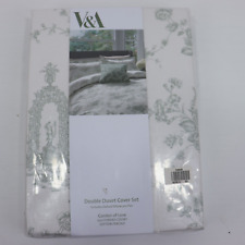 V&A Garden of Love Duvet Cover Set Mid Green Double