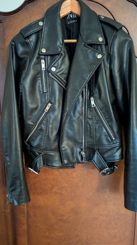 Faux leather zara - leather, biker