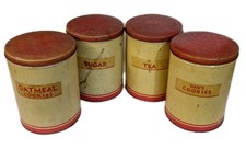 Rare Vintage Retro 1940s 50s Dad's Cookies Tin Kitchen Barrels Jars 