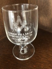 Freemasons Commemorative Glass  Lodge Pillar of Strength No 73