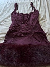 Oh Polly Burgundy Faux Fur