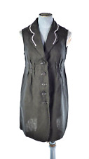 Debbie Shuchat Blouse Linen Waistcoat Tunic Black Sleeveless Top Artsy size S