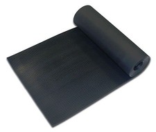 RIBBED RUBBER FLOORING MATTING 1M & 1.2M WIDE 3MM THICK ANTI SLIP / NON SLIP