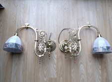 A Pair Of Victorian Brass Gas