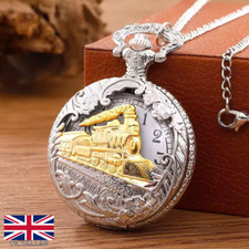 Steam train metal pocket - steam, watch