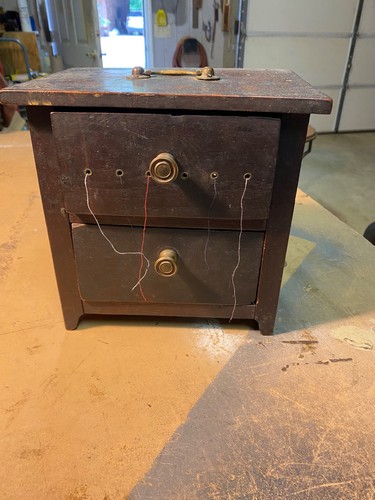 Small antique sewing - , cabinet