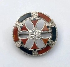 Antique Sterling Silver & Agate Brooch - Adie & Lovekin Ltd
