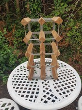 Wood & Metal Industrial Style Wine Rack 8 Bottle, Cellar / Home Bar etc