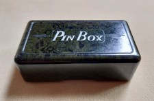 Vintage Bakelite Green Marble Pin Box. 1930s Sewing Pin Box. Vintage Sewing Box