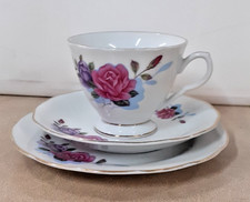 Yong Sheng Chinese Cup Saucer Teaplate Set Vintage Rose Pattern Charity Sale