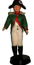 Vintage costume Doll 17cm guard/soldier 18th C, green tricorn hat, Corsica 1960s