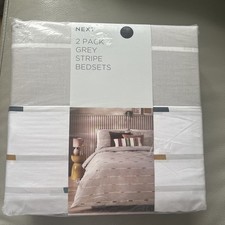 NEXT - 2 Pack Grey/White Duvet Cover Bedsets - Double ~ BNIP