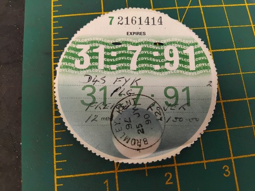 Vintage collectable tax disc - collectable,