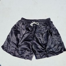 Mens 80s 90s Shiny Black Satin