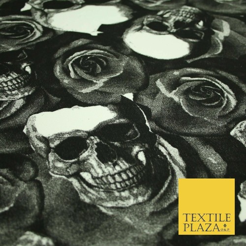 Black white skulls - white,
