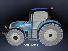 Large  New holland Tractor Logo  embroidered on the back of Work Wear Clothing .