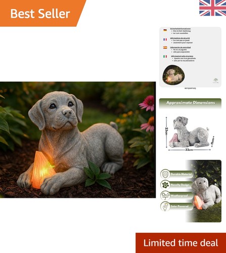 Charming solar dog statue - charming,