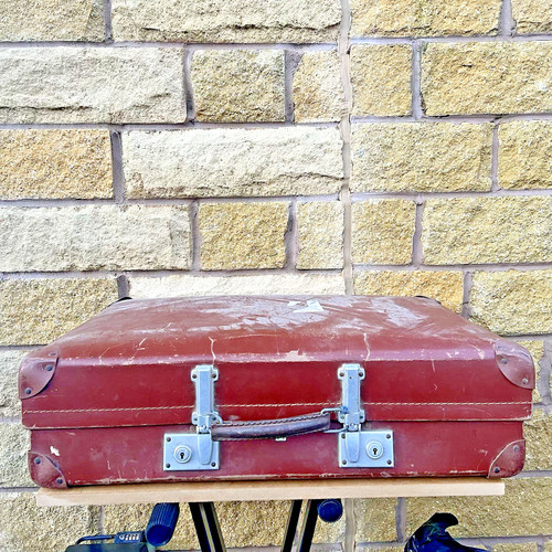 Vintage leather suitcase - vintage,