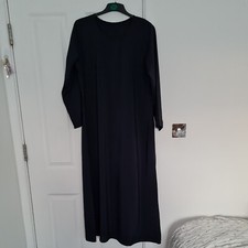 Women's Handmade Navy Blue Soft Everyday Abaya Dress Size 56
