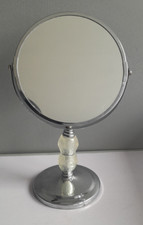 free standing swivel magnifying chrome mirror