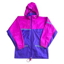 Gelert Aztec Jacket Windbreaker Lightweight Hooded Rain Purple Mens Medium