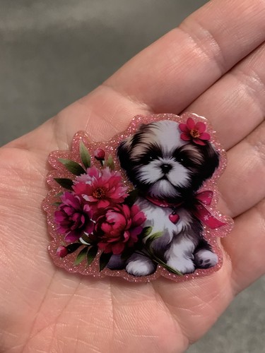 Beautiful peony and cute shih - peony,
