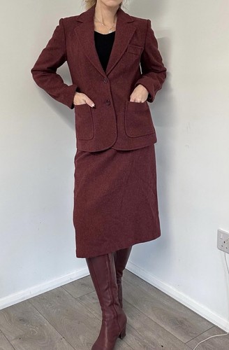 Vintage burgundy wool skirt - burgundy,