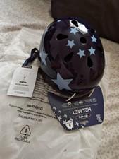 Micro Scooter Helmet Size S 48cm -54cm Blue With Star Print New