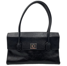 Texier Black Leather Handbag 31cm x 17cm x 11cm                              C17