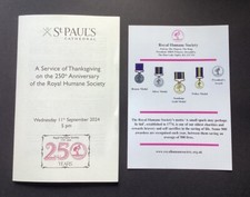 St Paul's Cathedral Royal Humane Society 250 Original Order Of Service 11/09/24