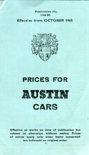 Austin Mini Cooper 1100 A40 180 A110 Healey Sprite 3000 10/65 UK prices/options 