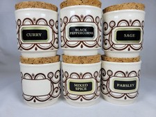 Herb Spice Jars X 6 Cork Lids
