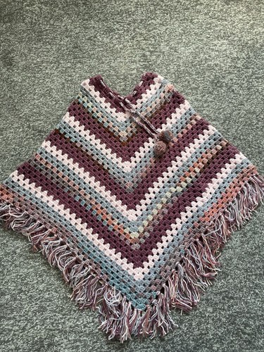 Crocheted poncho handmade - crocheted,
