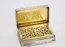 Antique High quality large Sterling solid silver Vinaigrette Georgian 1829 TS