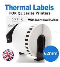 THERMAL LABELS FITS BROTHER DK22205 DK-22205 P TOUCH PRINTERS - 62mm CONTINUOUS