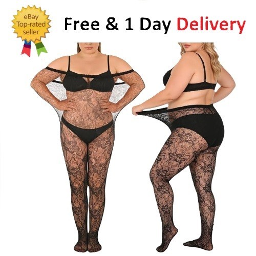2pcs plus size lace tights - size,