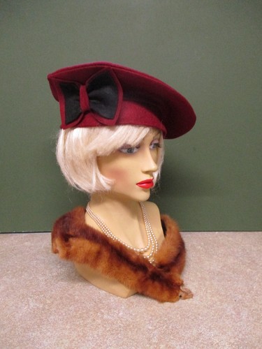 1940s ladies burgundy black - 1940s,