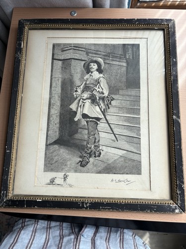 Antique silk print a - b&w,