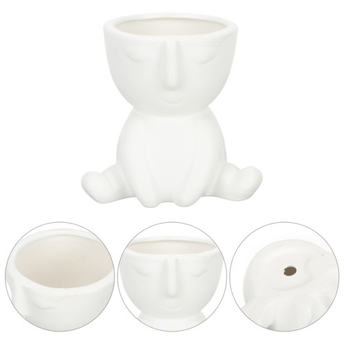 White ceramic flower pot - flower,