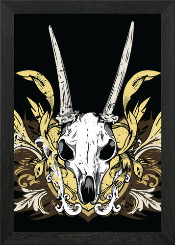 Goat skull framed - skull,