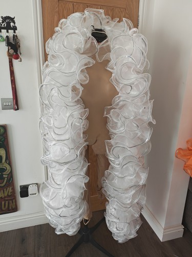 White sequin organza boa - white, drag