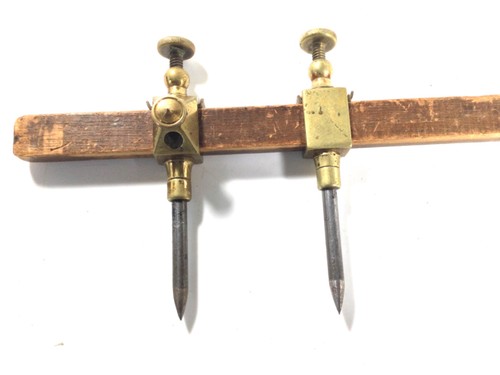 Vintage brass trammel points - vintage, points.