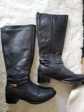 Pavers Ladies Blue Long Boots Size 37 UK 4 See Details See Photos
