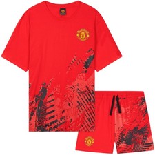 Manchester United F.C. Mens Short Pyjama Set PJ Comfy Lounge Nightwear Sleepwear