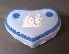 RARE WEDGWOOD REVERSE BLUE ON WHITE HEART SHAPED BOX