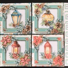 4 X Lantern & Poinsettias