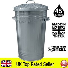 45L  GALVANISED METAL BIN