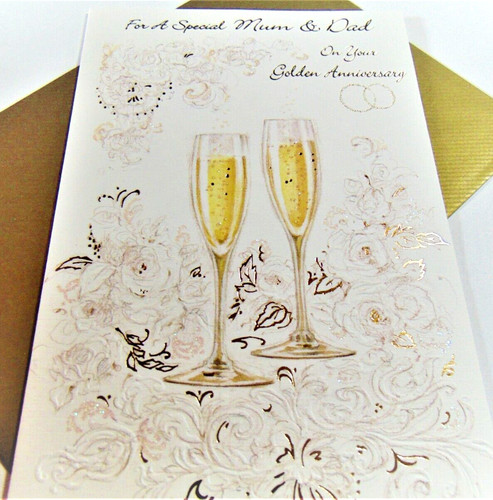 Golden wedding anniversary - golden,