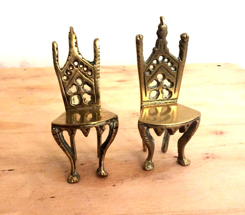 Pair antique gothic revival - antique,